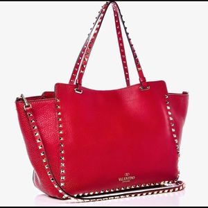 NWT Valentino Medium Rockstud Totebag Red